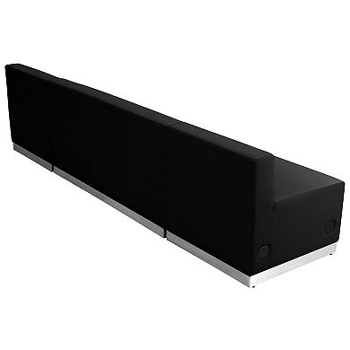 Emma and Oliver Black LeatherSoft Reception Configuration, 3 Pieces