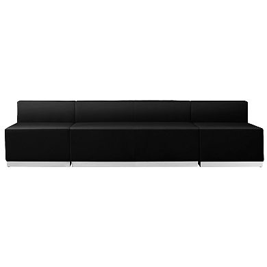 Emma and Oliver Black LeatherSoft Reception Configuration, 3 Pieces