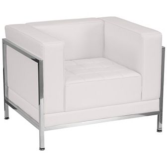 Emma and Oliver Contemporary Black LeatherSoft Modular Chair with Quilted Tufted Seat