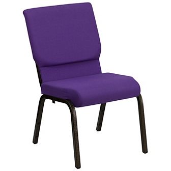 Emma and Oliver Stacking Auditorium Chair with 19" Seat - Brown Fabric/Gold Vein Frame