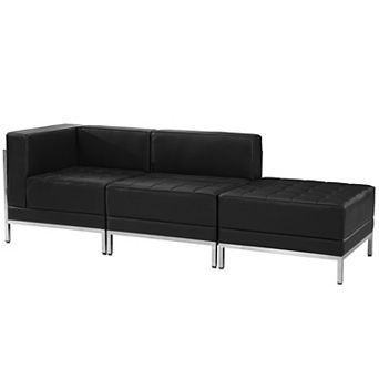 Emma and Oliver Black LeatherSoft 3 pc Chair & Ottoman Set