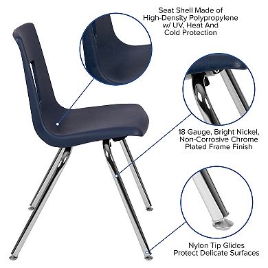 Emma and Oliver Black Student Stack School Chair - 18-inch