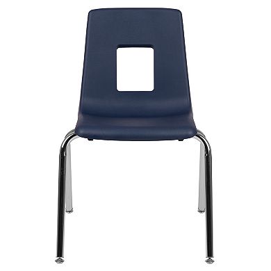 Emma and Oliver Black Student Stack School Chair - 18-inch