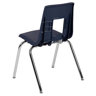 Emma and Oliver Black Student Stack School Chair - 18-inch