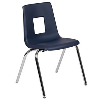 Emma and Oliver Black Student Stack School Chair - 18-inch