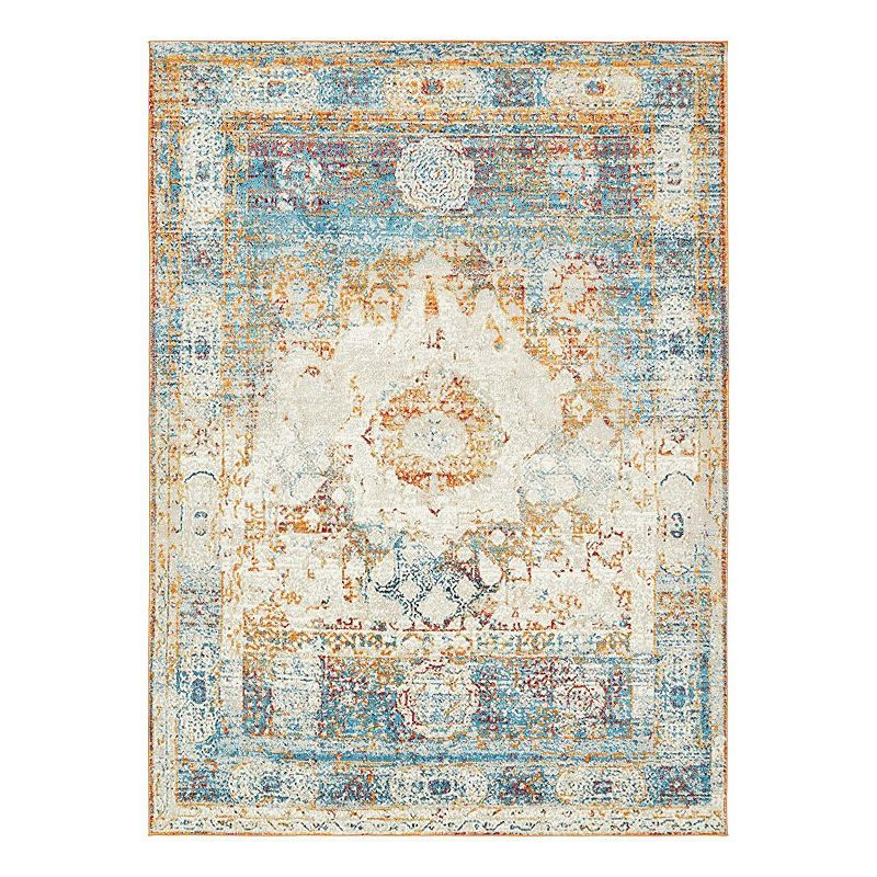 Unique Loom Bellini Rosso Rug, White, 8Ft Rnd