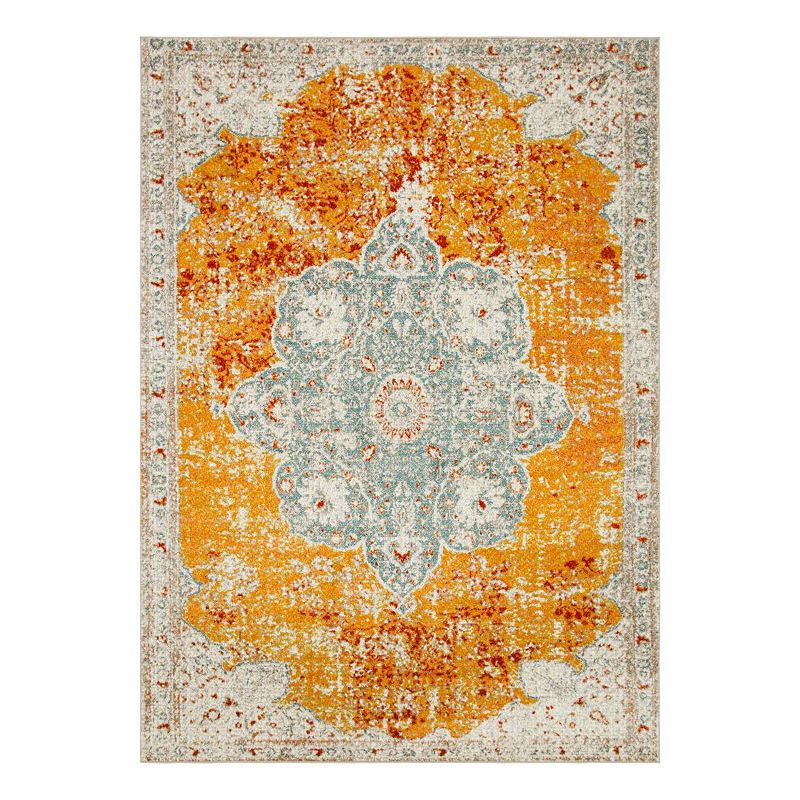 Unique Loom Violino Rosso Rug, Orange, 8Ft Rnd