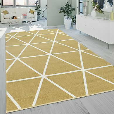 Modern Area Rug for Living Room Geometric Pattern in Pastel Colors