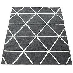 Paco Home Grey Red White Area Rug Checked with Marble Effect Mottled Colors  2' x 3'3 2' x 3' 