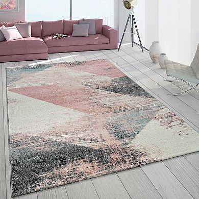 Abstract Area Rug Modern Design with Geometric Pattern
