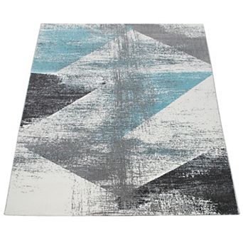Abstract Area Rug Modern Design with Geometric Pattern