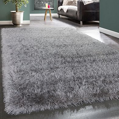 Soft Shag Rug For Bedroom & Living-Room Glossy High Pile Yarn