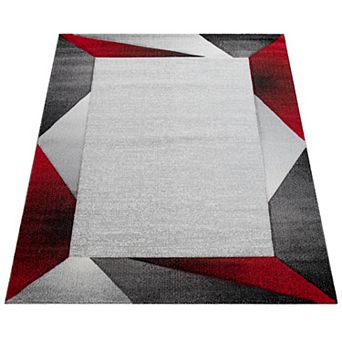 Designer Rug Modern Geometric Pattern With Contour Cut