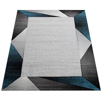 Designer Rug Modern Geometric Pattern With Contour Cut