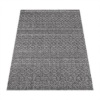 In- & Outdoor Rug Marrakesh Trellis Pattern with High/Low Effect