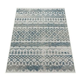 In- & Outdoor Rug Marrakesh Trellis Pattern with High/Low Effect