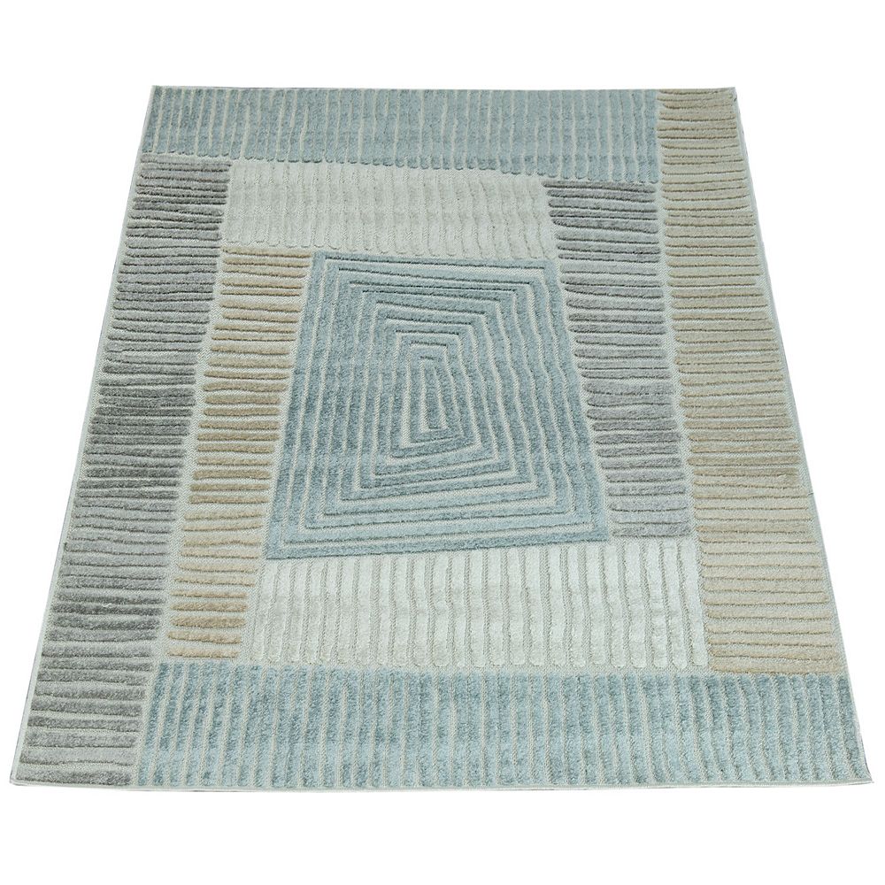 In- & Outdoor Rug Geometric Pattern in 3D for Patio