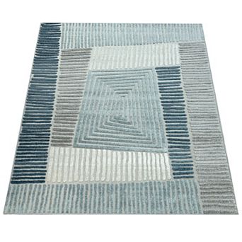 In- & Outdoor Rug Geometric Pattern in 3D for Patio