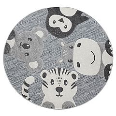  Paco Home Kids Rug Charming Moon & Stars in The Night Sky in  Mottled Grey, Size: 5'3 Round : Home & Kitchen