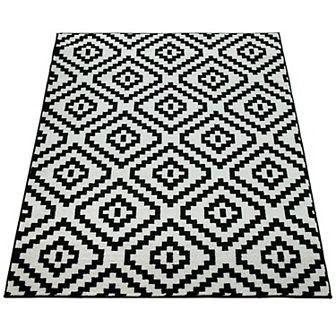 Modern Low-Pile Rug Geometric Moroccan Design in Pastel Colors