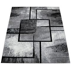 Paco Home Modern Area Rug for Living Room Classic Design with Border Red 2'  x 3'3 2' x 3' Grey Rectangle 