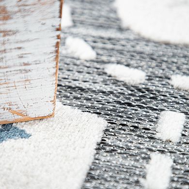 Kids Rug Roads Play-Mat in Snow Landscape in Muted Cream
