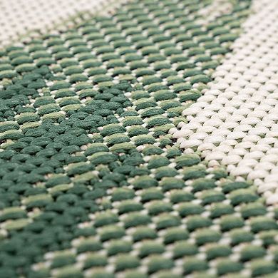 Tropical Outdoor Rug Palm Tree & Jungle Design Flatweave