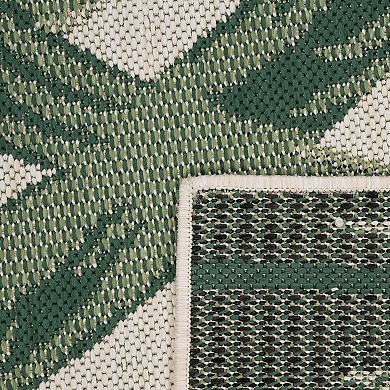 Tropical Outdoor Rug Palm Tree & Jungle Design Flatweave