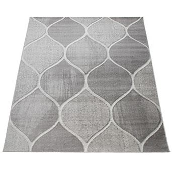 Modern Area Rug for Living Room in Different Shades of Grey