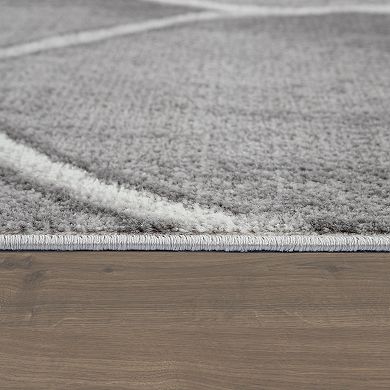 Modern Area Rug for Living Room in Different Shades of Grey