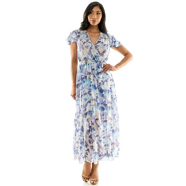 Women's Luxology Front-Tie Ruffle Maxi Dress