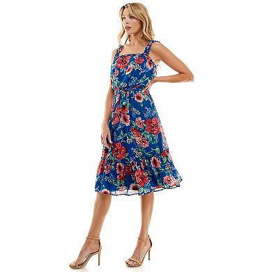 Women's Luxology Ruffle Strap Tiered Midi Dress