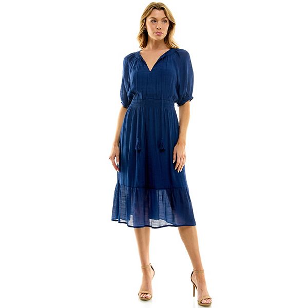 Women's Luxology Smocked Tiered Midi Dress