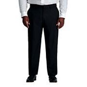 Haggar E-CLO Stria Men's Classic Fit Dress Flat Front Pant, 38 30, Black