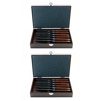 BergHOFF 14 pc Pakka Wood Steak Knife Set with 2 Cases