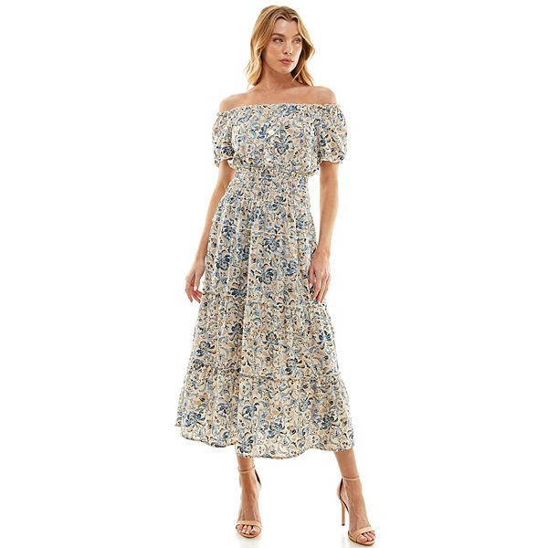 Women's Figueroa & Flower Smocked Tiered Midi Dress