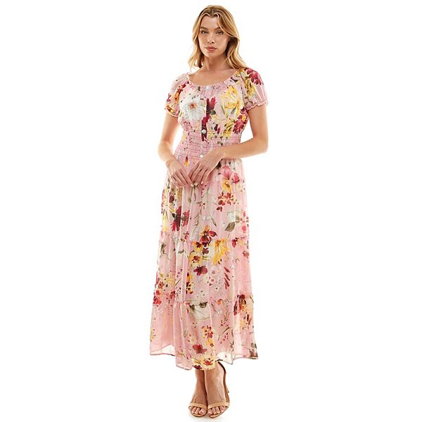 Women's Figueroa & Flower Smocked Tiered Midi Dress