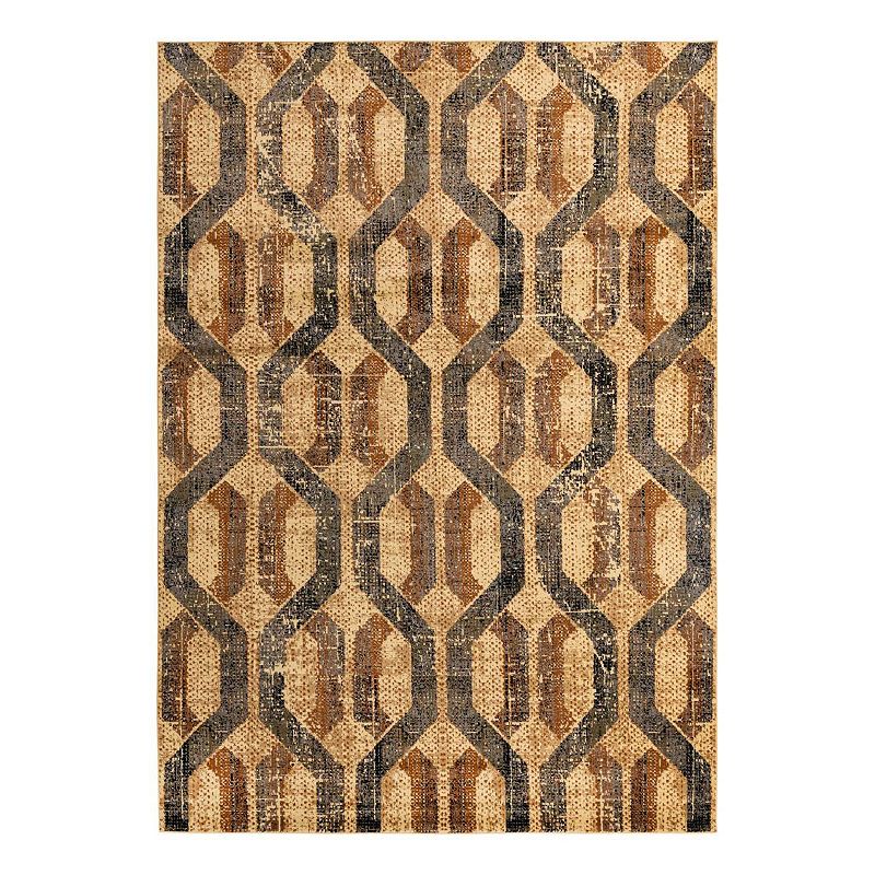 Unique Loom Astra Saturn Rug, Beig/Green, 8FT OCT