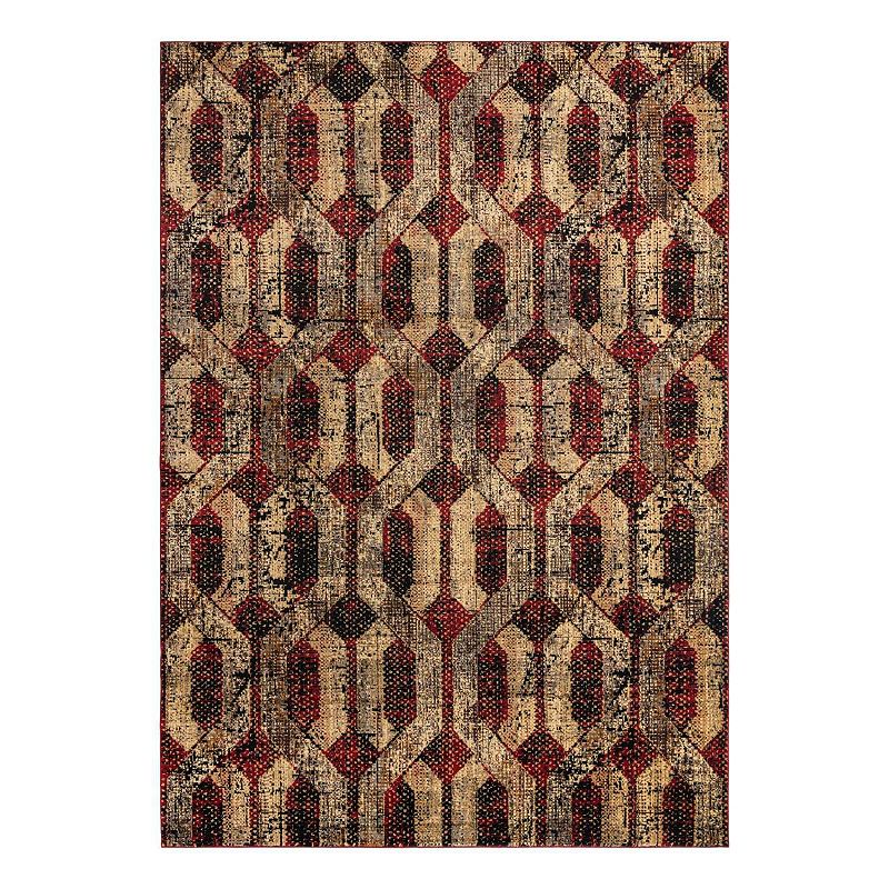 Unique Loom Astra Saturn Rug, Red, 10X14 Ft