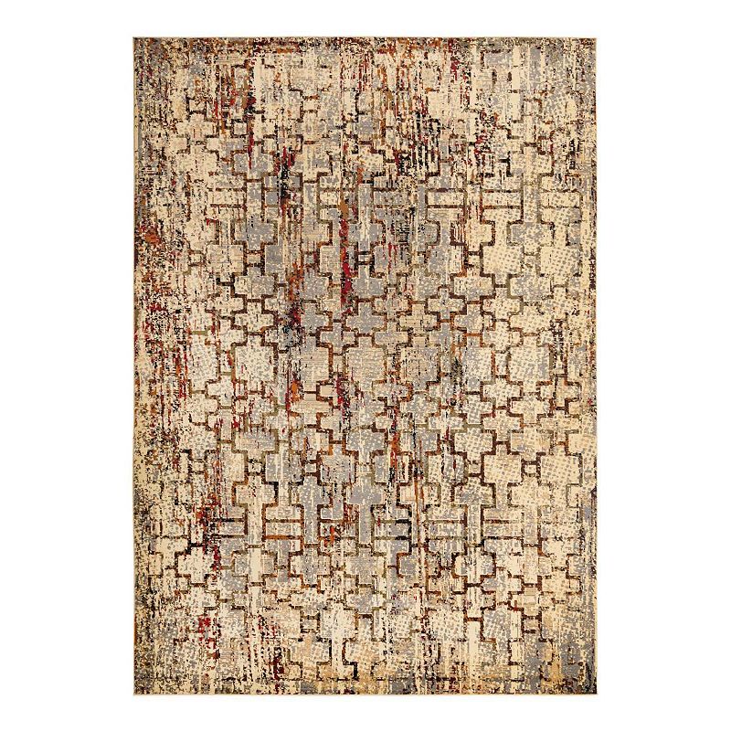 Unique Loom Aura Saturn Rug, Beig/Green, 8FT OCT