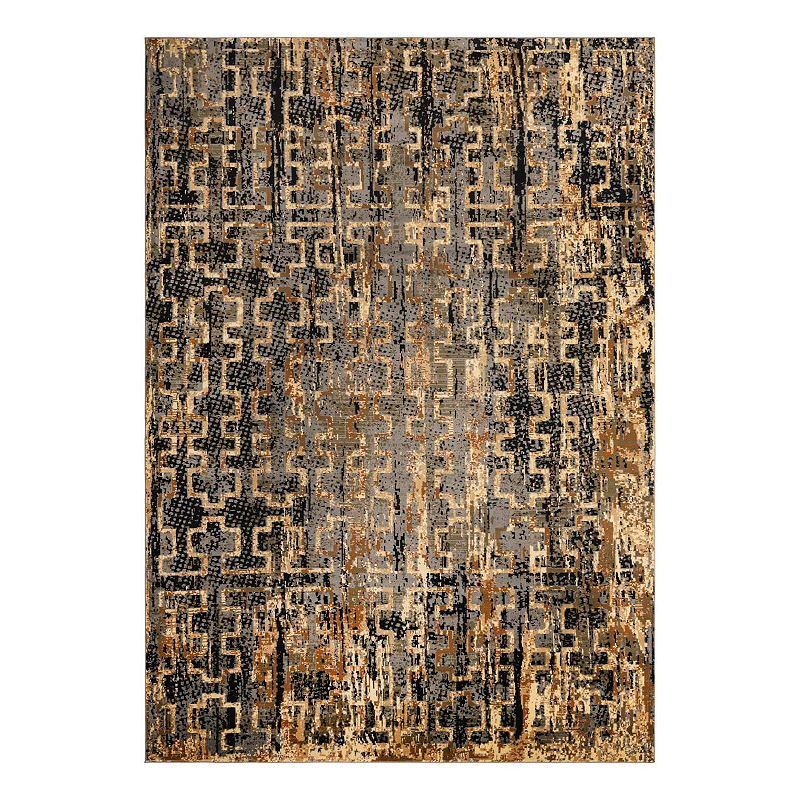 Unique Loom Aura Saturn Rug, Blue, 8FT OCT