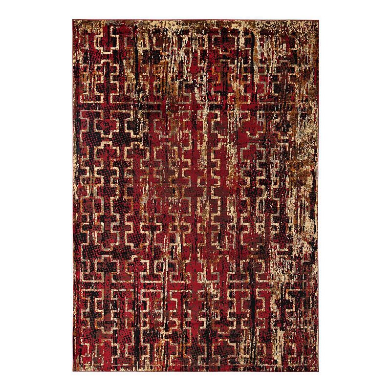 Unique Loom Aura Saturn Rug, Red, 8FT OCT