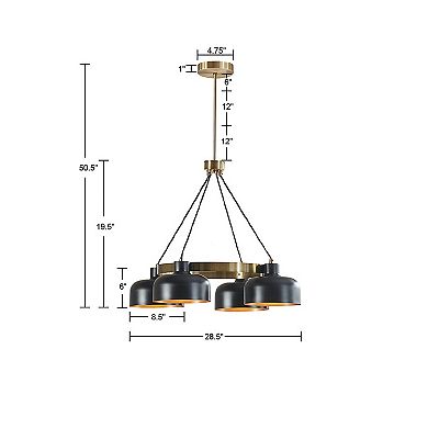 INK+IVY Abbott 4-Light Mid-Century Chandelier