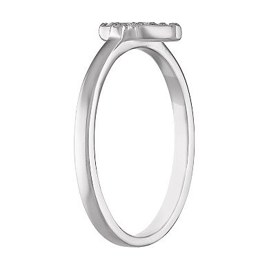 Junior Jewels Kids' Sterling Silver Diamond Accent Cross Ring