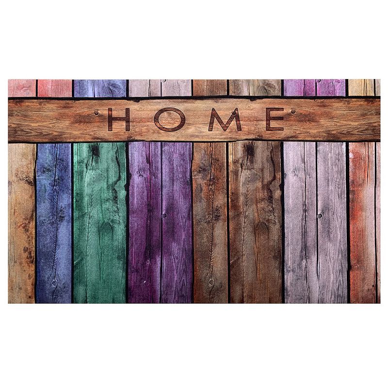Achim Welcome Outdoor Rubber Entrance Mat 18x30 - Colorful Plank, Multicolo