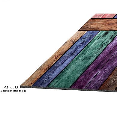 Achim Welcome Outdoor Rubber Entrance Mat 18x30 - Colorful Plank