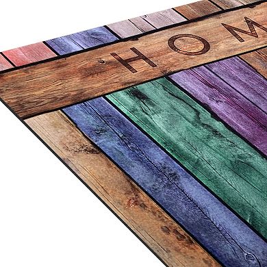 Achim Welcome Outdoor Rubber Entrance Mat 18x30 - Colorful Plank