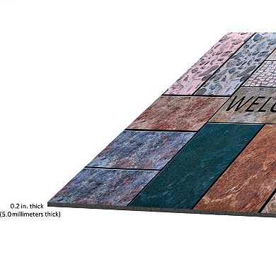 Achim Welcome Outdoor Rubber Entrance Mat 18x30 - Welcome Stone