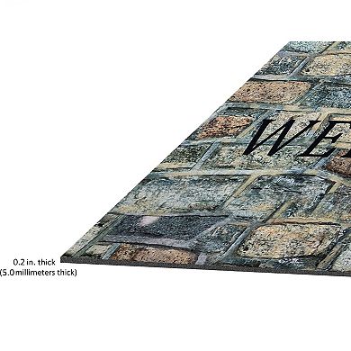 Achim Welcome Outdoor Rubber Entrance Mat 18x30 - Welcome Stone