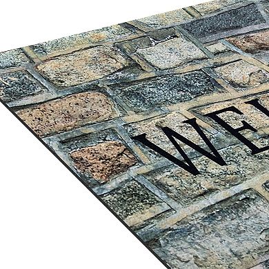Achim Welcome Outdoor Rubber Entrance Mat 18x30 - Welcome Stone